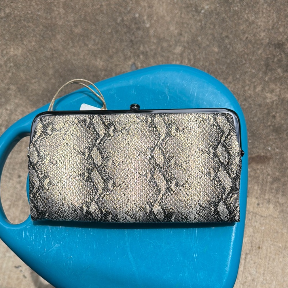 New Hobo International Phython Lauren Double Kiss Lock Wallet